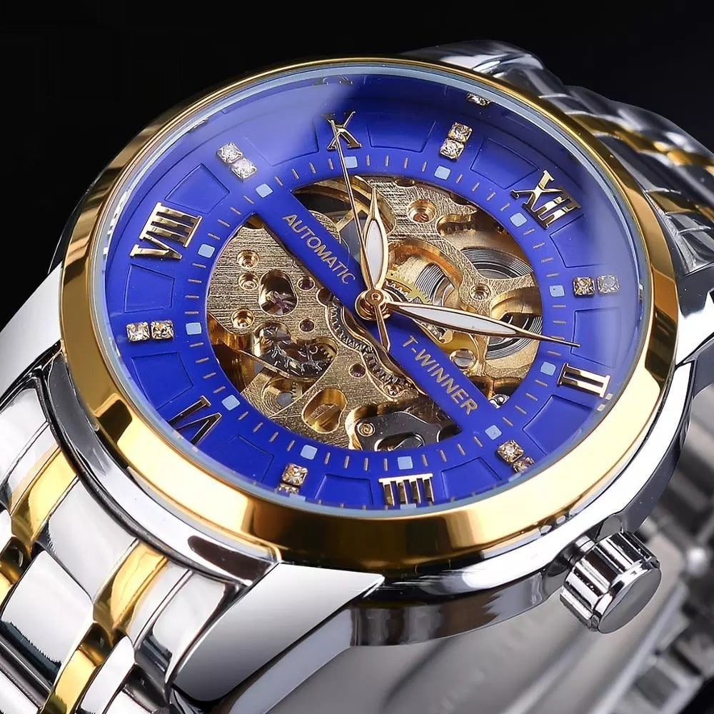 Men Hollowed-out Waterproof Mechanical Watch by VA