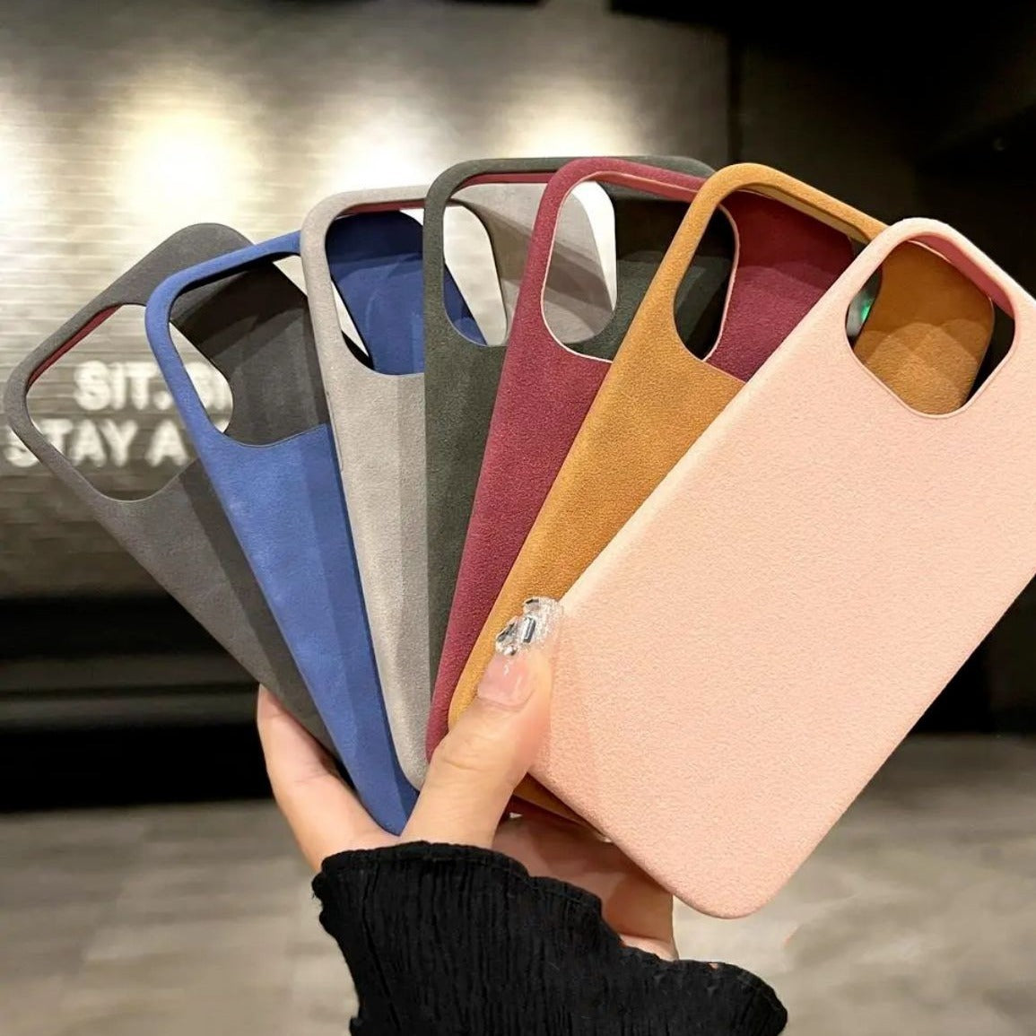Solid Color Suede Phone Case BY VA