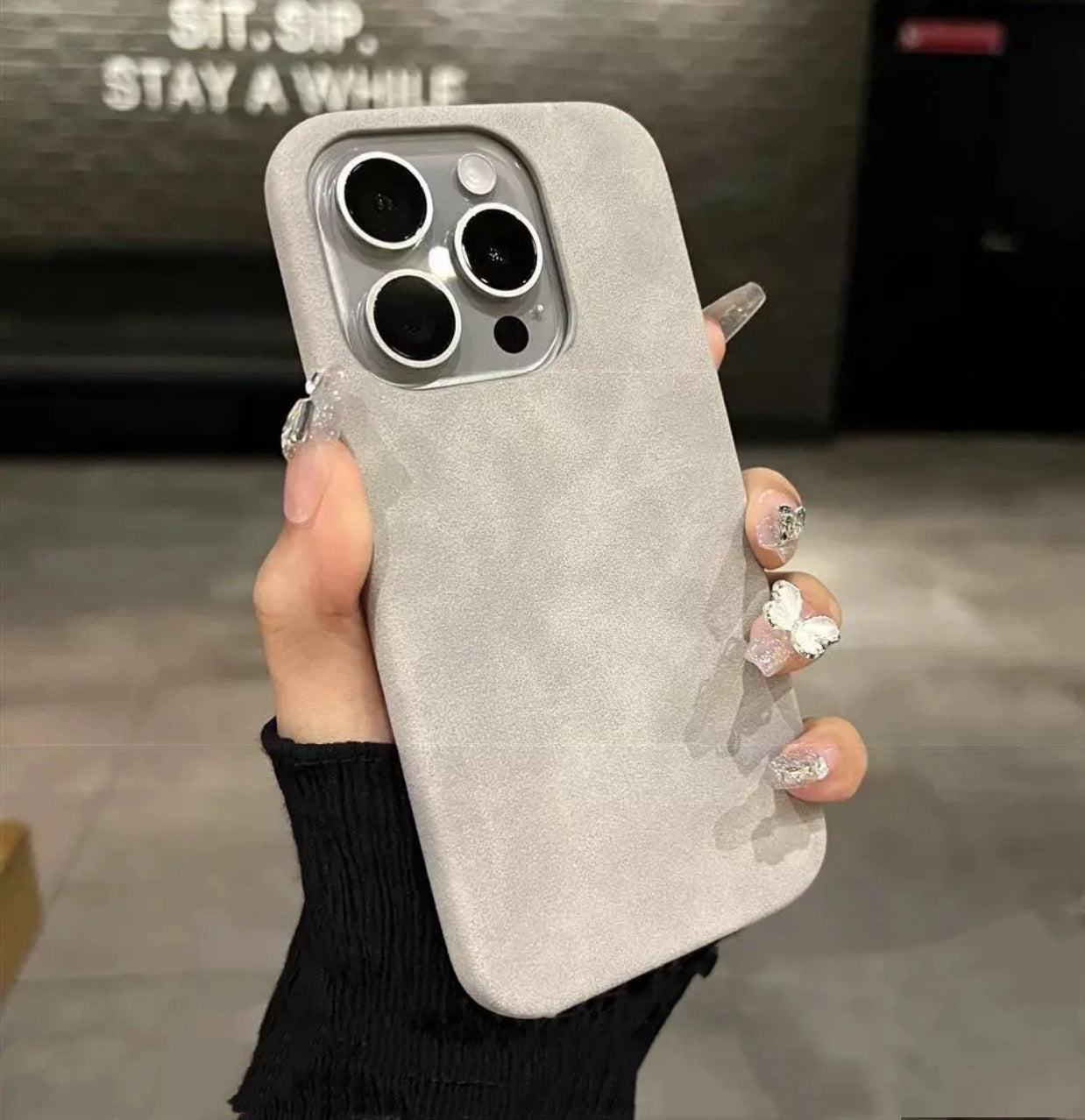 Solid Color Suede Phone Case BY VA
