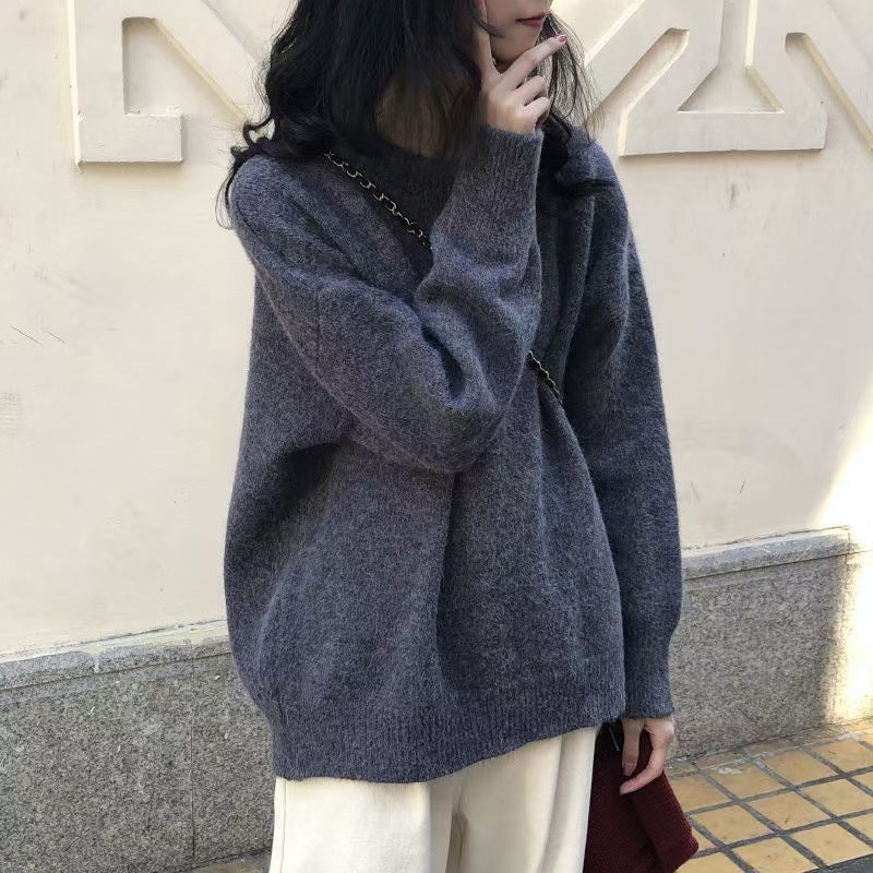 Women Soft Round Neck Sweater by VA
