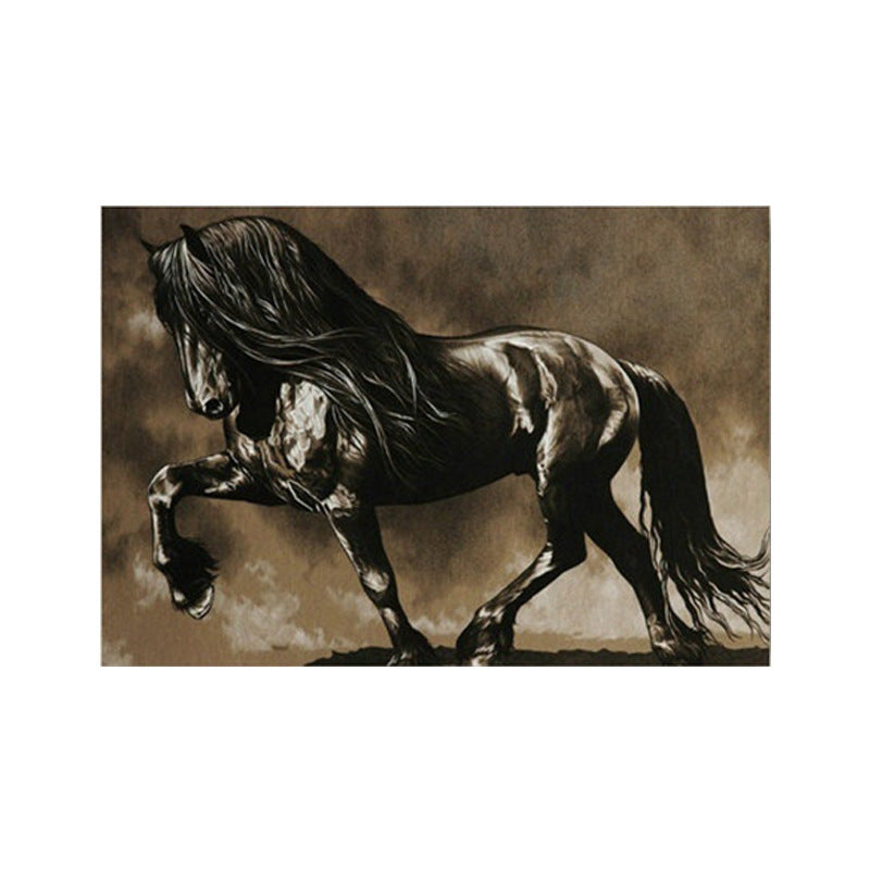 Black Horse HD Frameless Painting