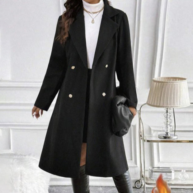 Women's Autumn And Winter Long Sleeved Lapel Jacket by VA