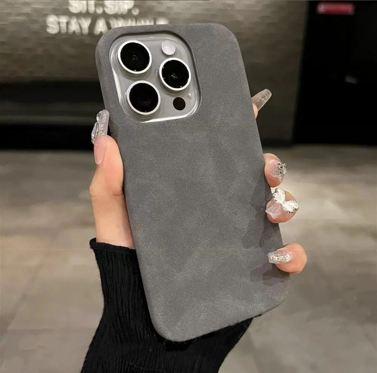 Solid Color Suede Phone Case BY VA