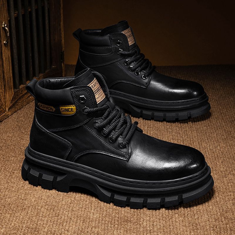 Men High Top Leather Martin Boots by VA
