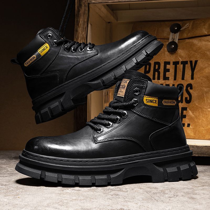Men High Top Leather Martin Boots by VA