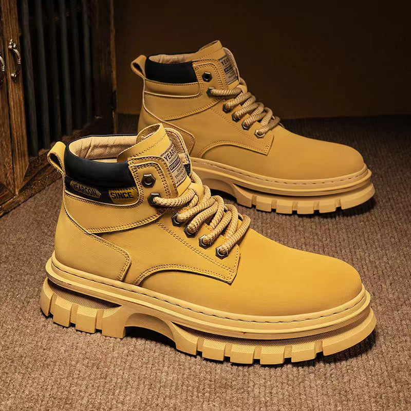 Men High Top Leather Martin Boots by VA