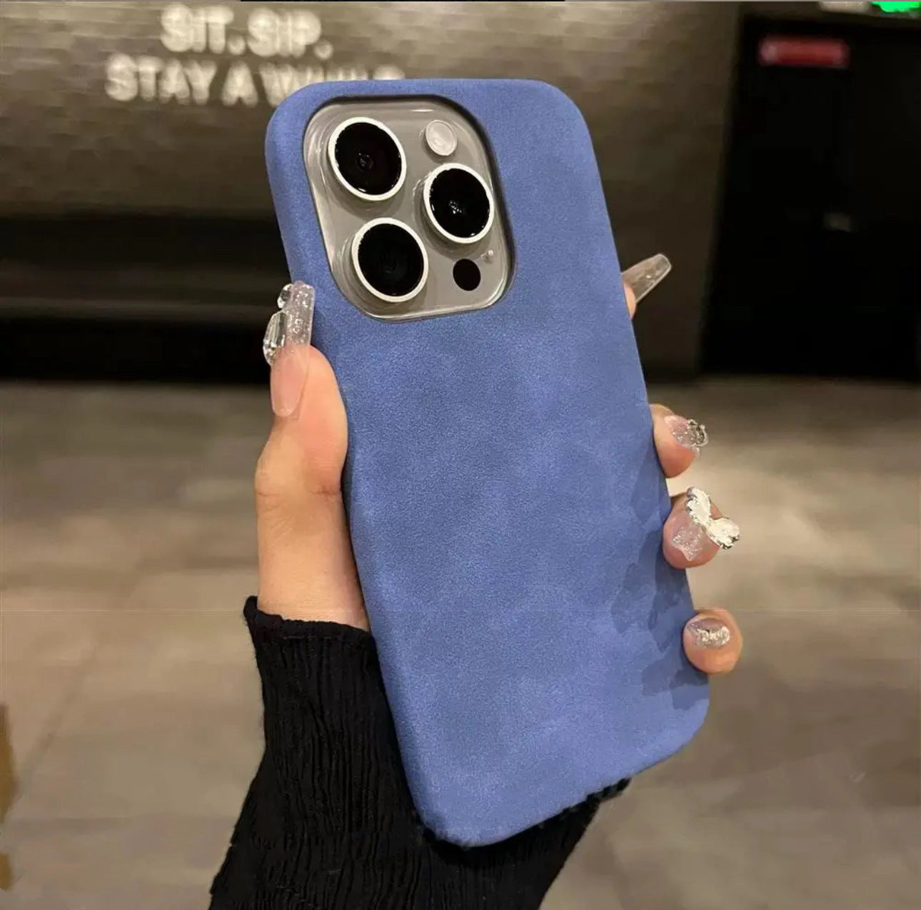 Solid Color Suede Phone Case BY VA
