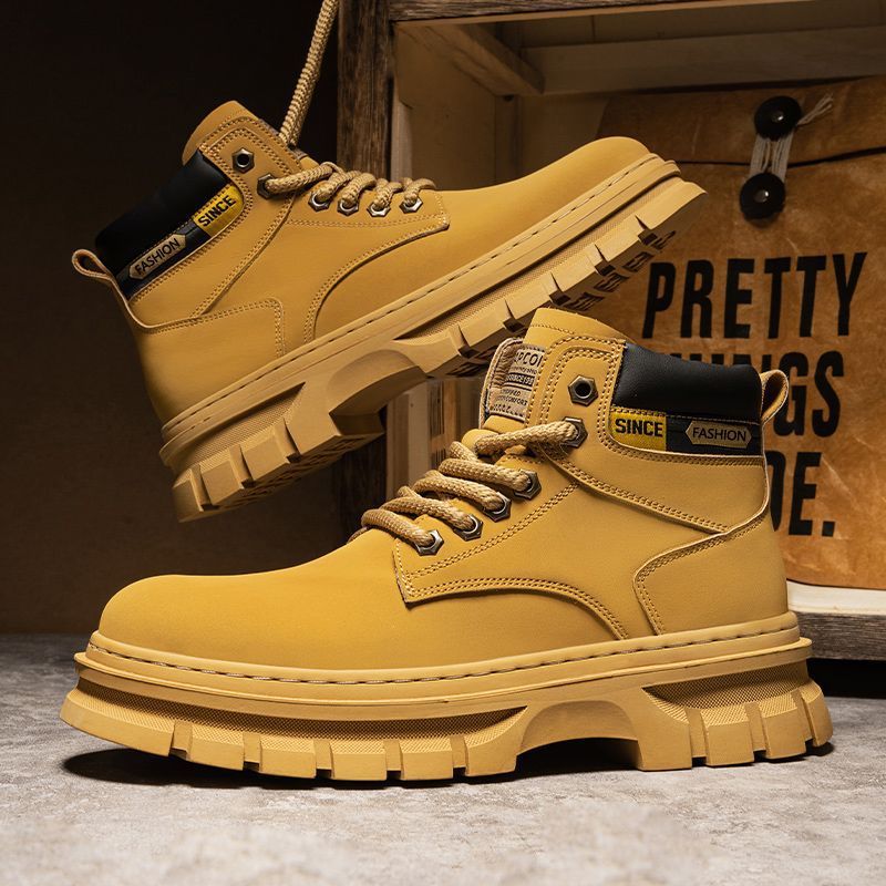Men High Top Leather Martin Boots by VA