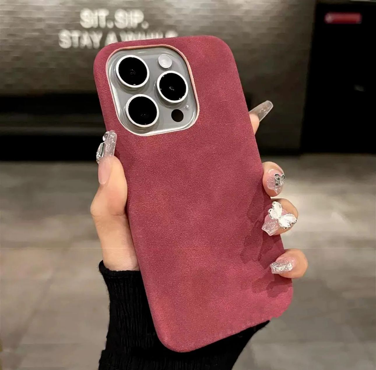 Solid Color Suede Phone Case BY VA