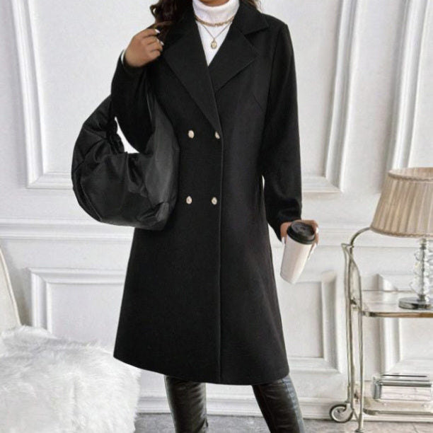 Women's Autumn And Winter Long Sleeved Lapel Jacket by VA