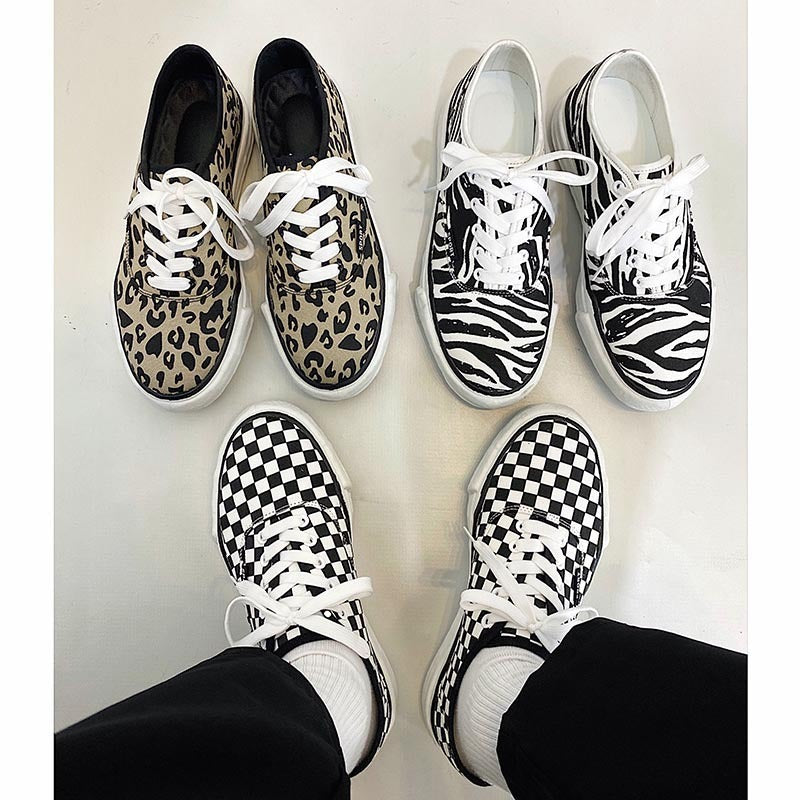 Casual Checkered and Tiger Shoes by VA