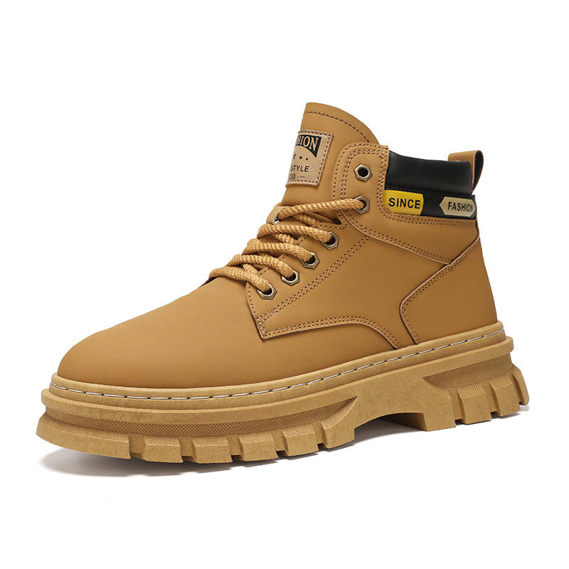 Men High Top Leather Martin Boots by VA