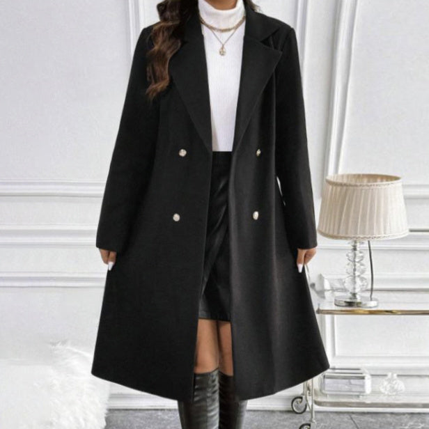 Women's Autumn And Winter Long Sleeved Lapel Jacket by VA