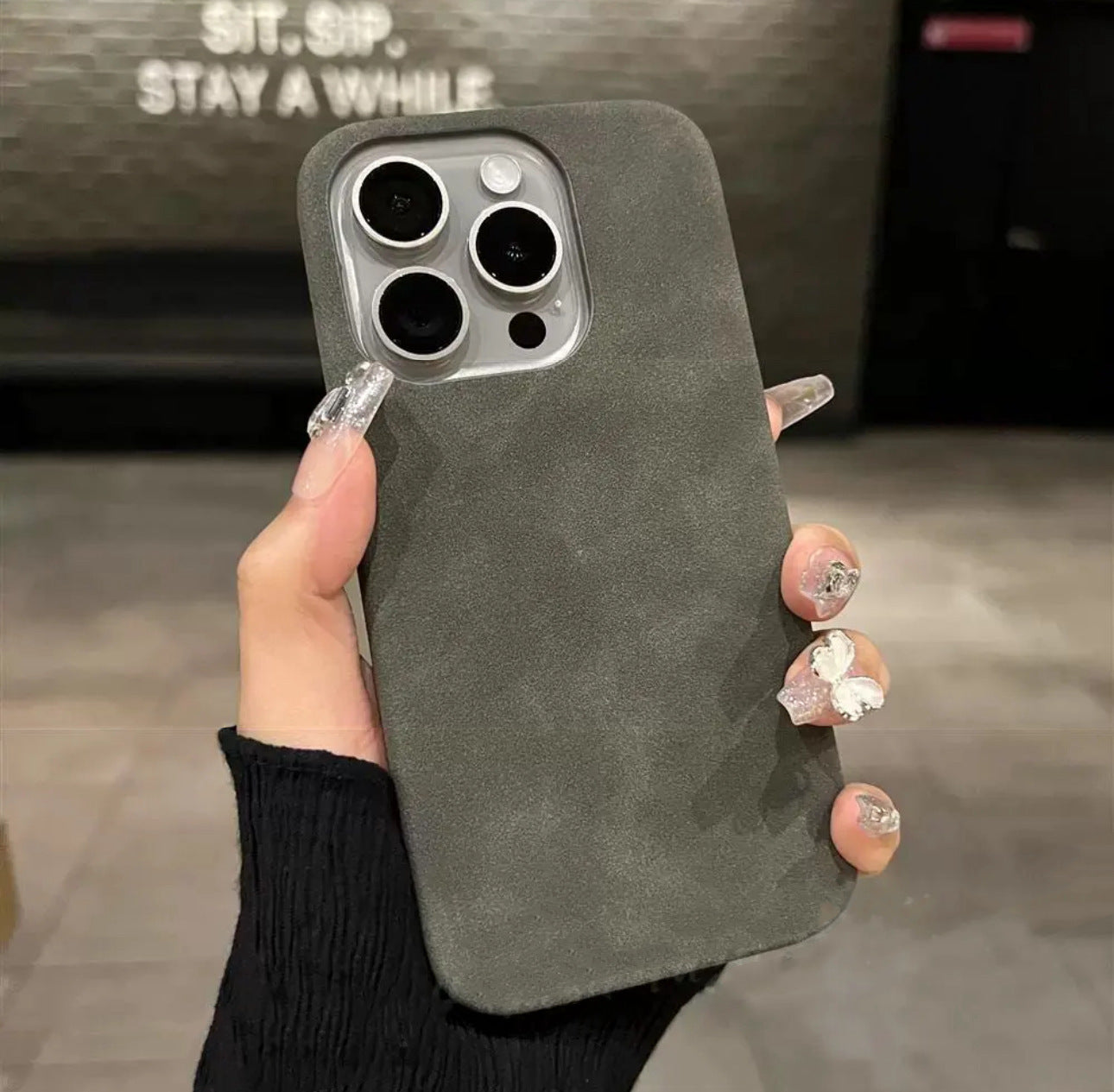 Solid Color Suede Phone Case BY VA