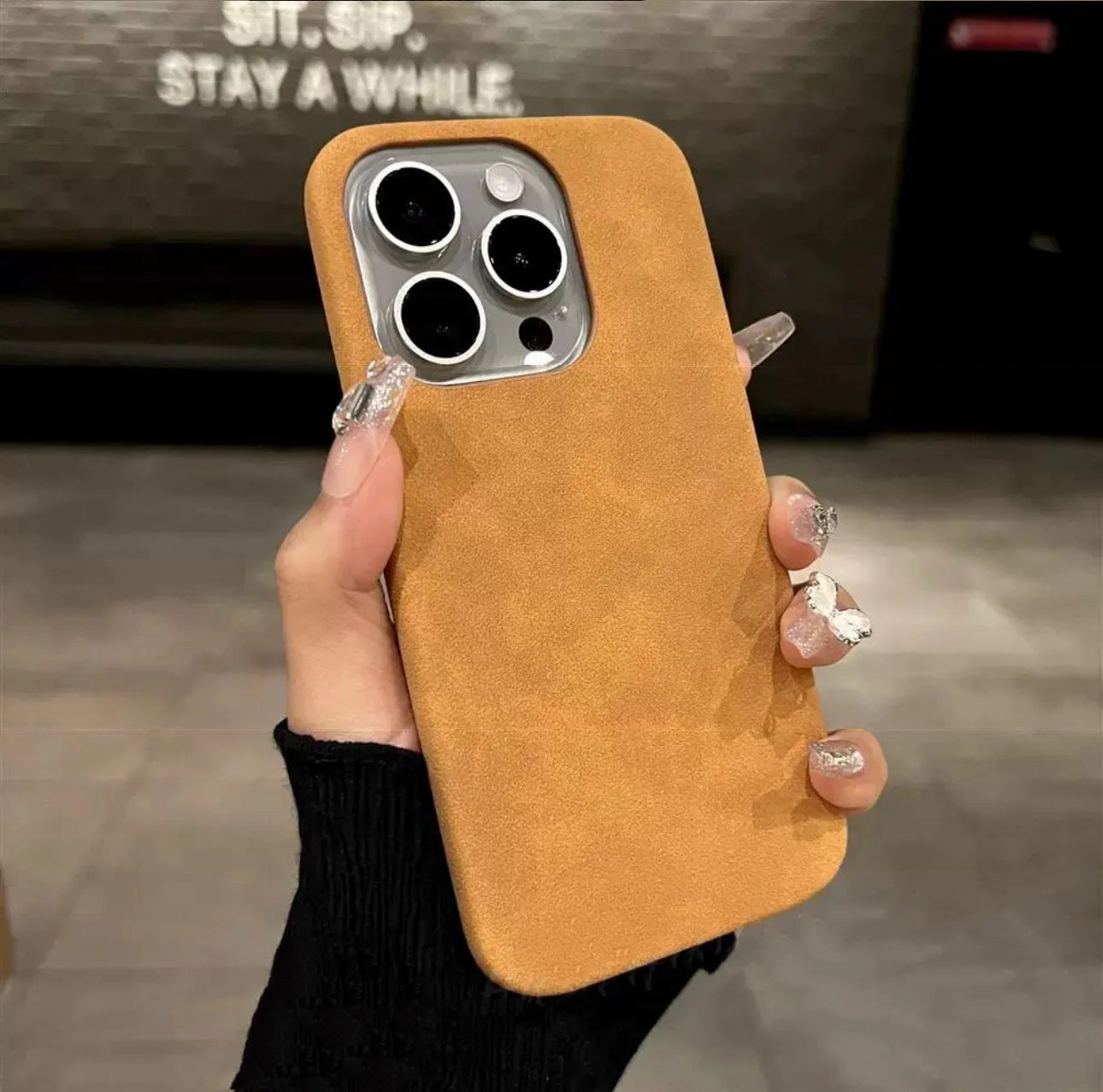 Solid Color Suede Phone Case BY VA