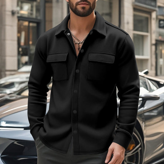 Men Lapel Multi-pocket Jacket by VA