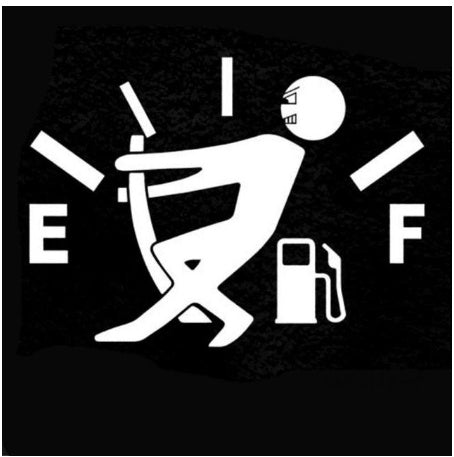 Pull Fuel Tank Pointer Car Sticker BY VA
