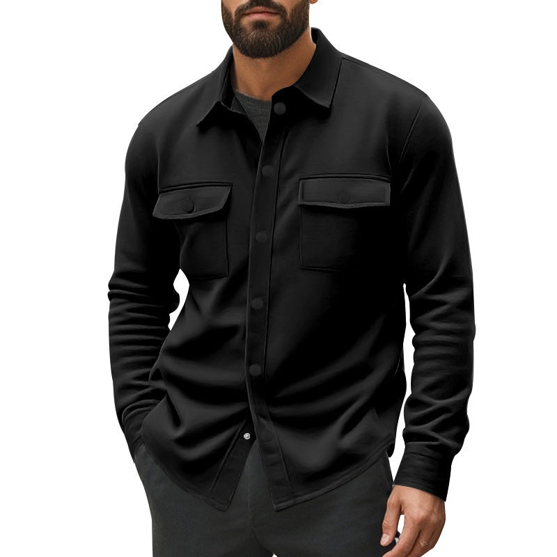 Men Lapel Multi-pocket Jacket by VA