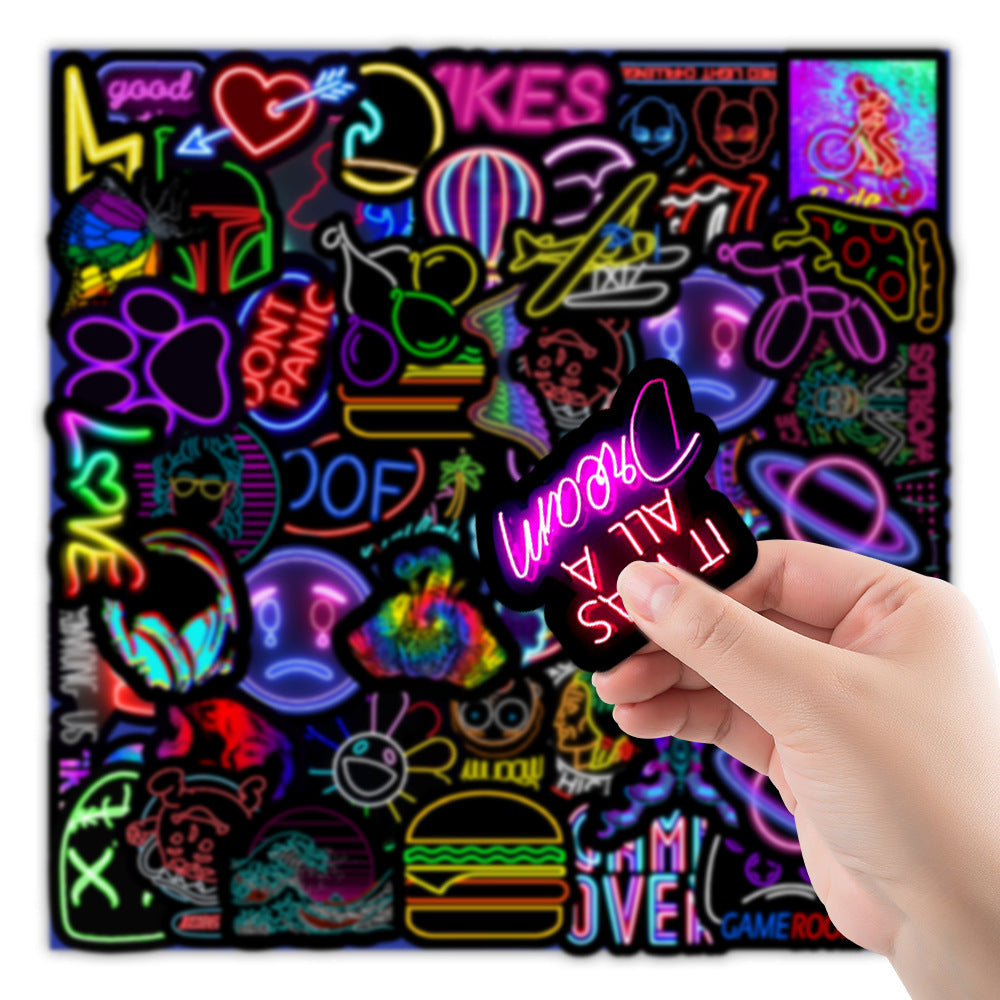 50 Neon Stickers Set BY VA