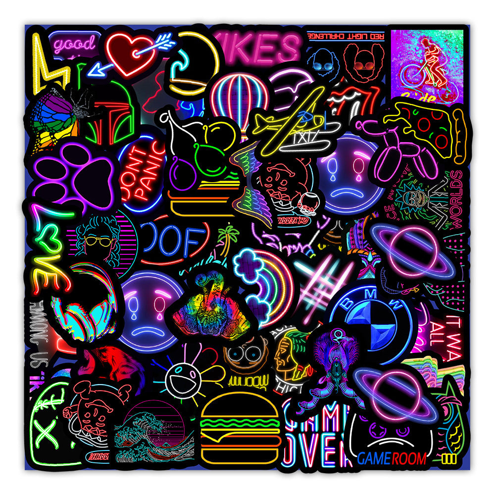 50 Neon Stickers Set BY VA