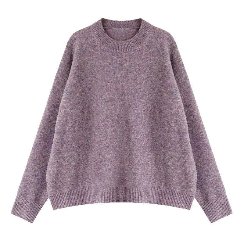 Women Soft Round Neck Sweater by VA