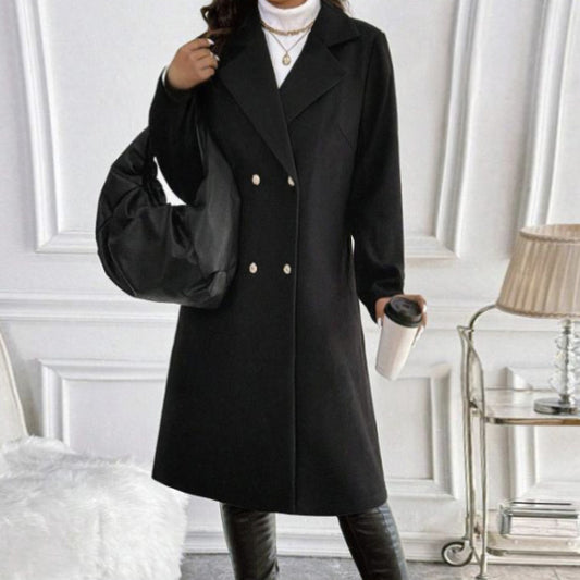 Women's Autumn And Winter Long Sleeved Lapel Jacket by VA