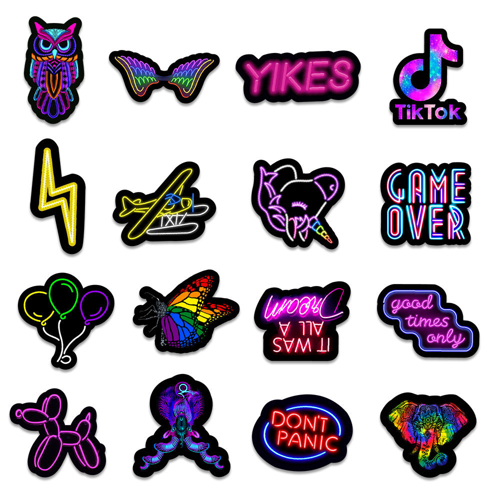 50 Neon Stickers Set BY VA