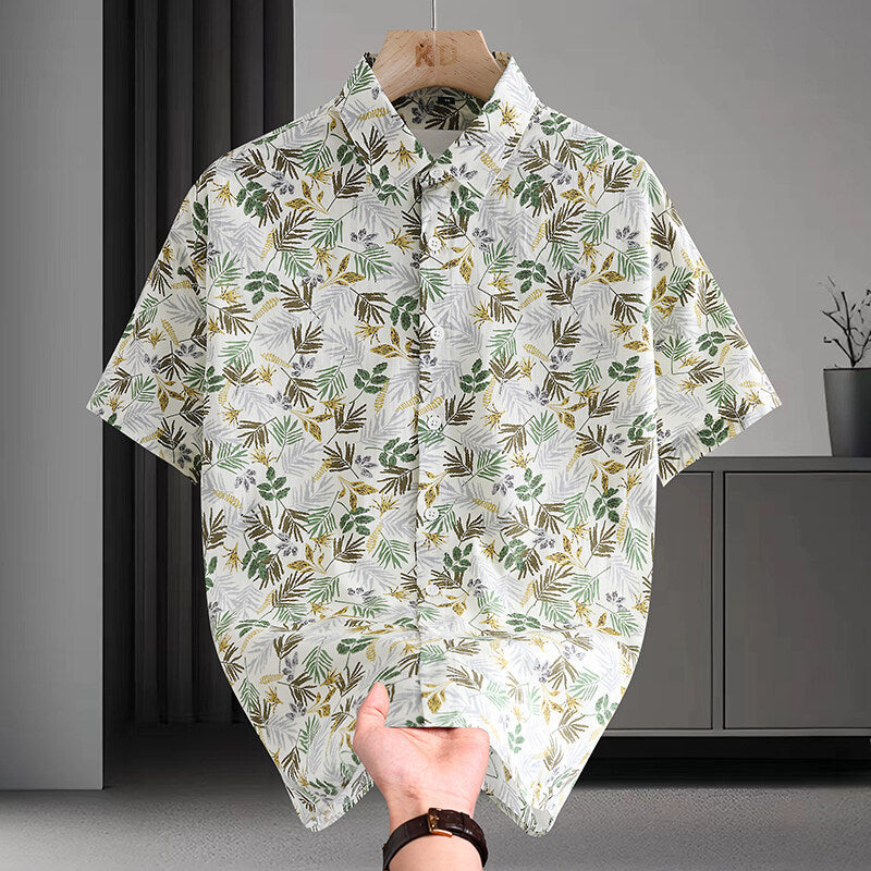 Men Short Sleeve Hawaiian Style Shirt by VA