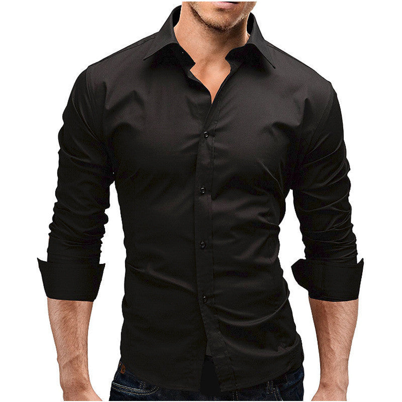 Men Slim-fit Long-sleeved Formal Shirt by VA