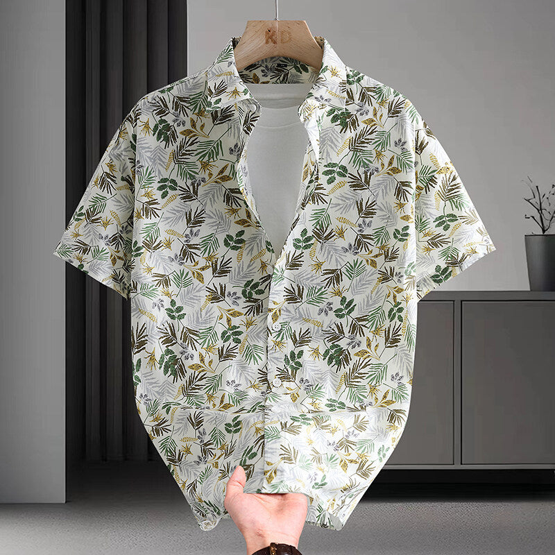 Men Short Sleeve Hawaiian Style Shirt by VA