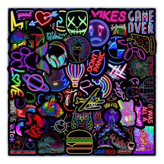 50 Neon Stickers Set BY VA