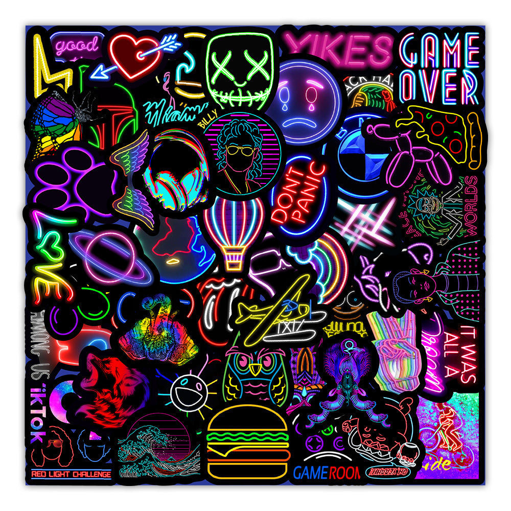 50 Neon Stickers Set BY VA